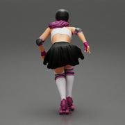 roller derby girl rolling fast with helmet - Only-Games