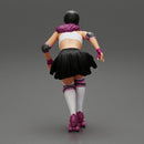 roller derby girl rolling fast with helmet - Only-Games