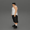 Big strong gangster homie in cap turned backwards and tank shirt standing - Only-Games