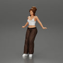 lowrider chola girl is leaning against the car, wearing mini shirt - Only-Games