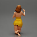 Sexy girl in mini dress with short hair sitting on her knees - Only-Games