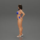 sexy girl in a bikini and sandals with sunglasses  standing putting her left hand on her hip - Only-Games