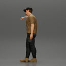 gangster man standing and leaning against the wall in cap - Only-Games