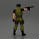 Military precision A man with tactical mastery, wearing a mask and holding a gun with one hand aimed at the enemy - Only-Games