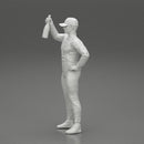 motorbiker celebrates and hold a champagne bottle - Only-Games