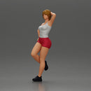 Sexy girl with short hair in shorts leaning on a car - Only-Games