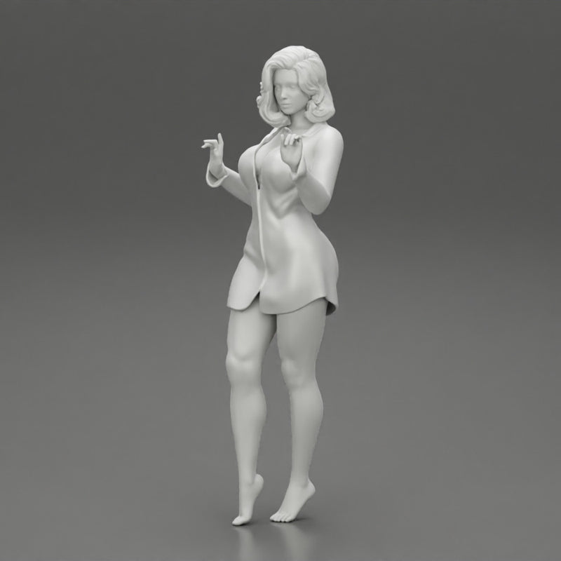 Cute Woman Wearing Long Shirt while Posing - Only-Games