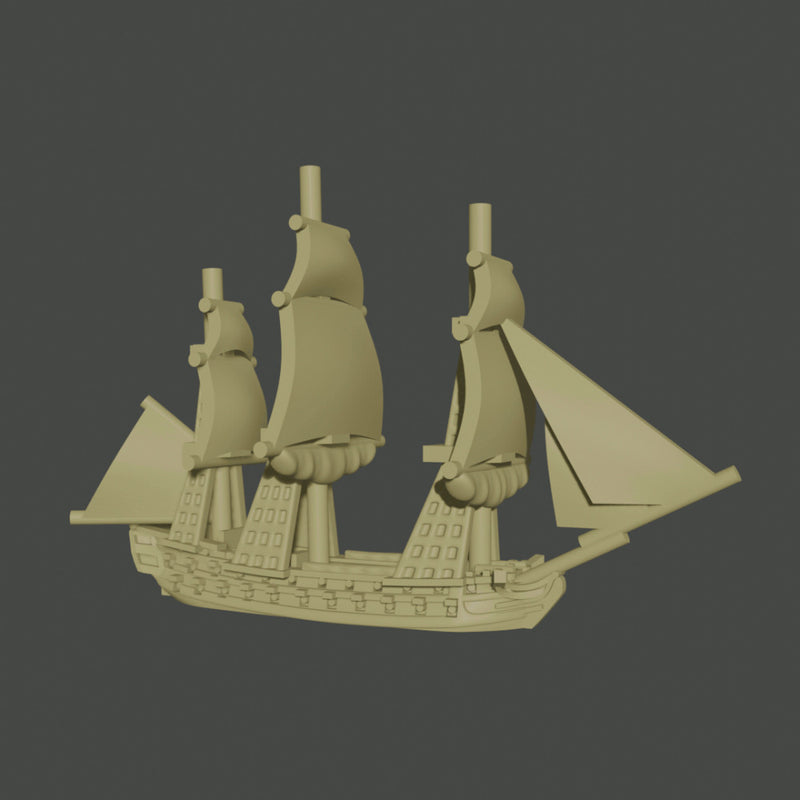 1/2400 Napoleonic Fleet Set (7 models) + Blender Customiser Files