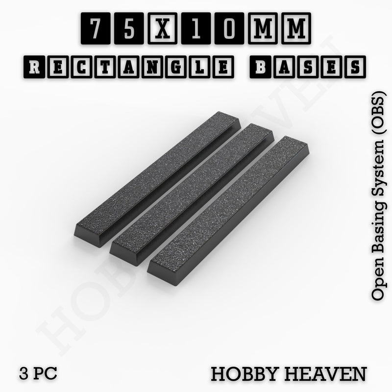 Rectangle Bases Range Sizes - 75x30mm to 125x40mm Medium Sizes 3d Print Full Range Tabletop Games - Only-Games