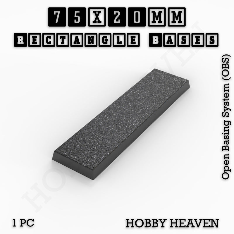 Rectangle Bases Range Sizes - 75x30mm to 125x40mm Medium Sizes 3d Print Full Range Tabletop Games - Only-Games