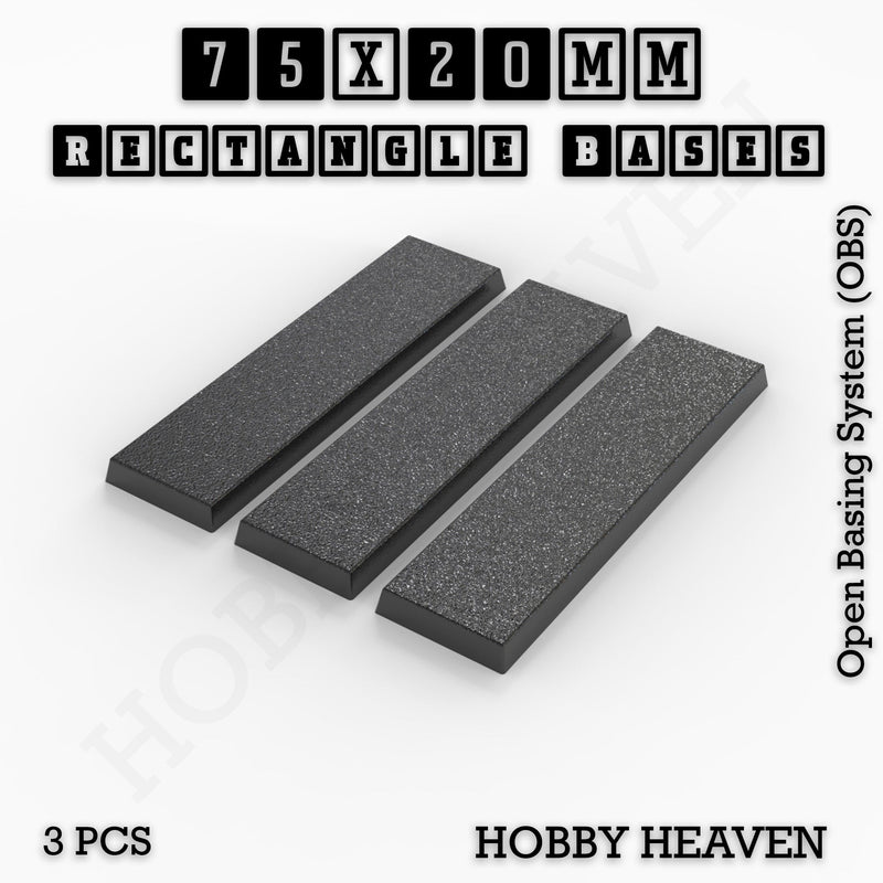 Rectangle Bases Range Sizes - 75x30mm to 125x40mm Medium Sizes 3d Print Full Range Tabletop Games - Only-Games
