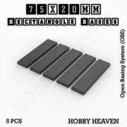 Rectangle Bases Range Sizes - 75x30mm to 125x40mm Medium Sizes 3d Print Full Range Tabletop Games - Only-Games