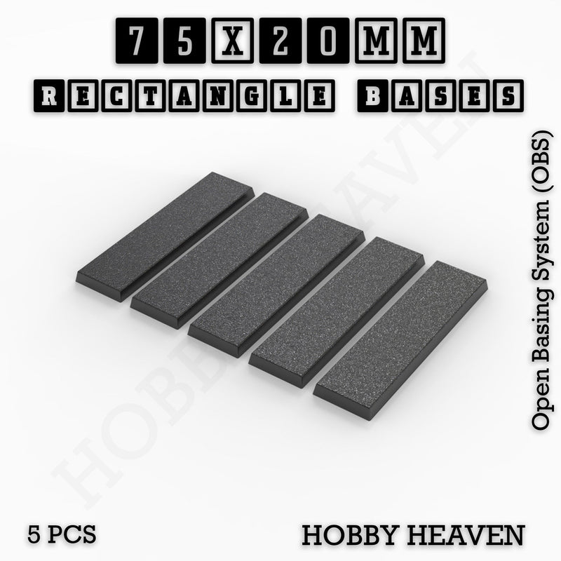 Rectangle Bases Range Sizes - 75x30mm to 125x40mm Medium Sizes 3d Print Full Range Tabletop Games - Only-Games