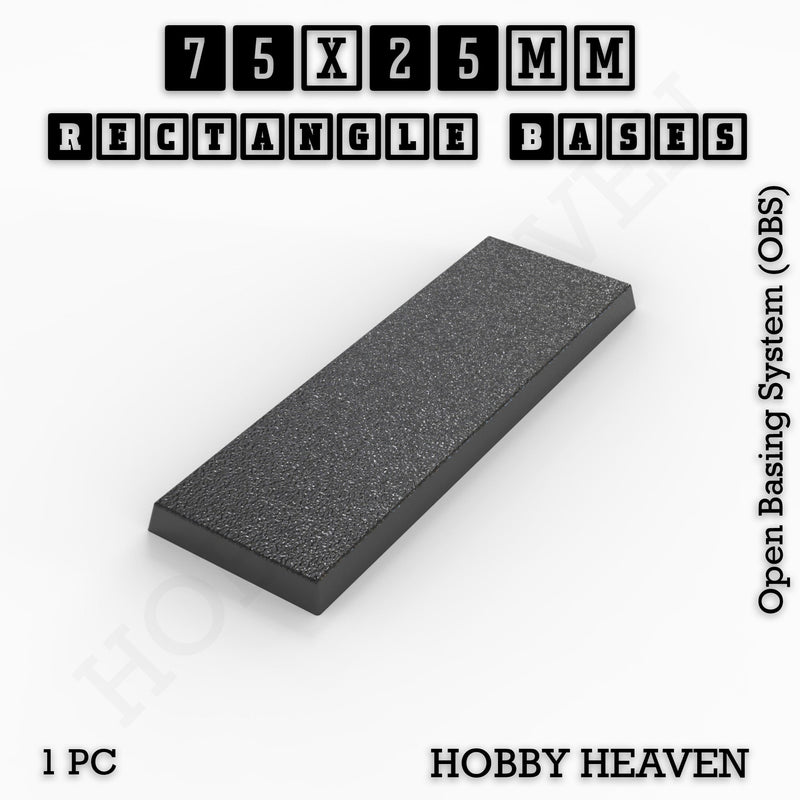 Rectangle Bases Range Sizes - 75x30mm to 125x40mm Medium Sizes 3d Print Full Range Tabletop Games - Only-Games