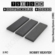 Rectangle Bases Range Sizes - 75x30mm to 125x40mm Medium Sizes 3d Print Full Range Tabletop Games - Only-Games