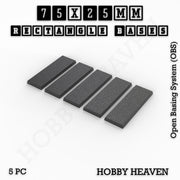 Rectangle Bases Range Sizes - 75x30mm to 125x40mm Medium Sizes 3d Print Full Range Tabletop Games - Only-Games