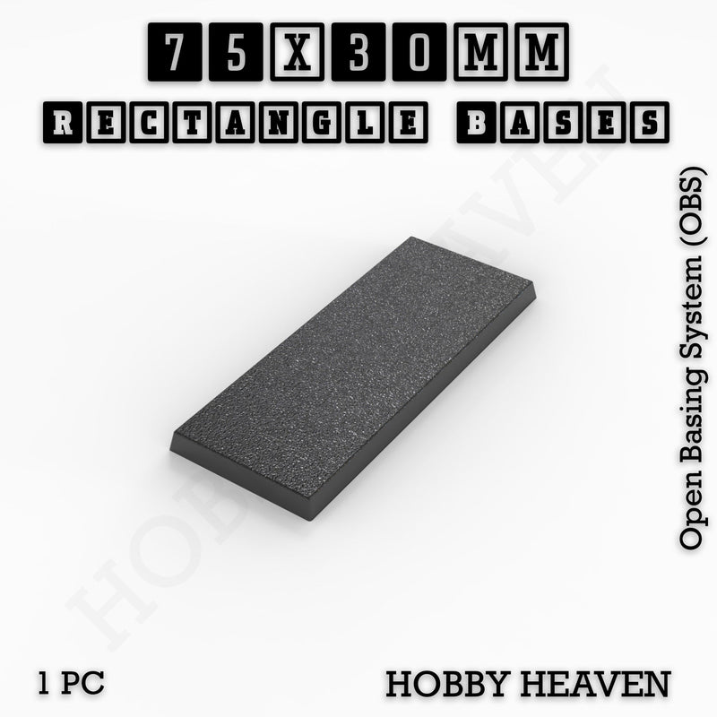 Rectangle Bases Range Sizes - 75x30mm to 125x40mm Medium Sizes 3d Print Full Range Tabletop Games - Only-Games