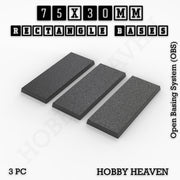 Rectangle Bases Range Sizes - 75x30mm to 125x40mm Medium Sizes 3d Print Full Range Tabletop Games - Only-Games