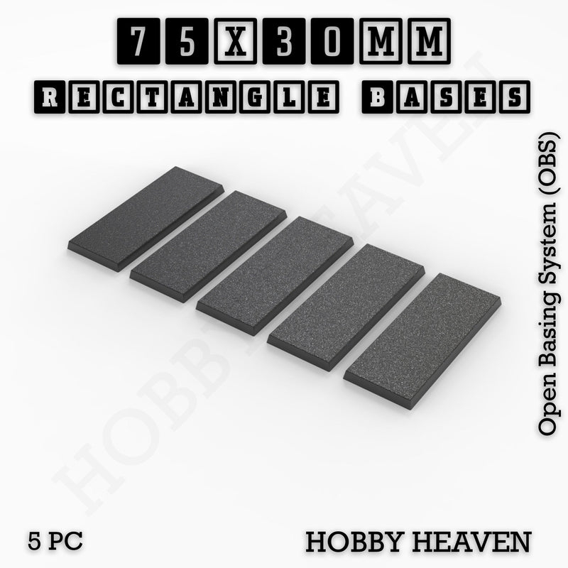 Rectangle Bases Range Sizes - 75x30mm to 125x40mm Medium Sizes 3d Print Full Range Tabletop Games - Only-Games