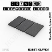 Rectangle Bases Range Sizes - 75x30mm to 125x40mm Medium Sizes 3d Print Full Range Tabletop Games - Only-Games