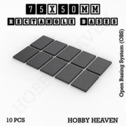 Rectangle Bases Range Sizes - 75x30mm to 125x40mm Medium Sizes 3d Print Full Range Tabletop Games - Only-Games