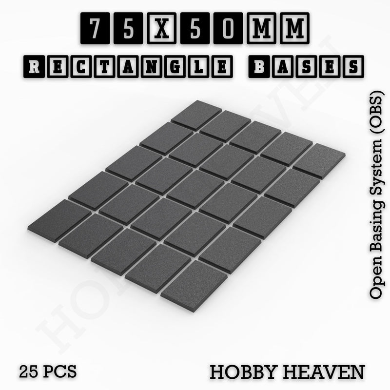 Rectangle Bases Range Sizes - 75x30mm to 125x40mm Medium Sizes 3d Print Full Range Tabletop Games - Only-Games