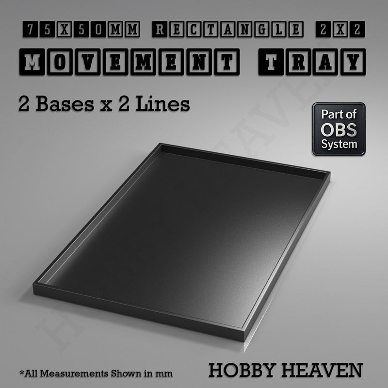 Rectangle Movement Trays | Cavalry & Monsters | 50×25-100×60mm | OBS System - Only-Games