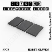 Rectangle Bases Range Sizes - 75x30mm to 125x40mm Medium Sizes 3d Print Full Range Tabletop Games - Only-Games