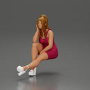 Woman in Pink Dress and heels sitting Deep in Thought - Only-Games
