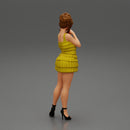 Sexy woman standing and posing and in fashion summer dress - Only-Games
