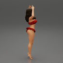 Hot beautiful woman in bikini standing with her arms raised up - Only-Games