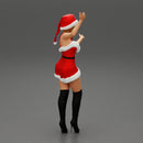 Lovely Santa Girl in Christmas Dress Posing - Only-Games