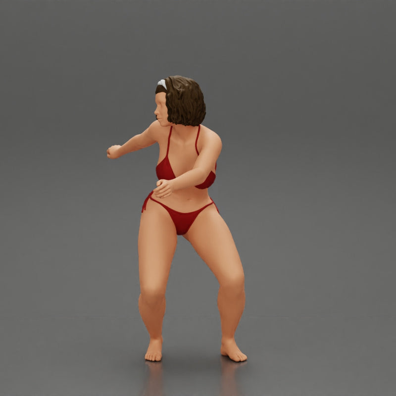 Sexy Girl in A Bikini Swimsuit Riding Wave on board - Only-Games