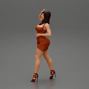 Sexy Woman walking In High Heels And Short Dress - Only-Games