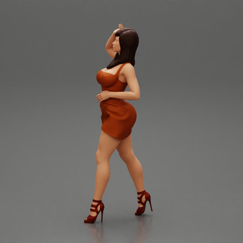 Sexy Woman walking In High Heels And Short Dress - Only-Games