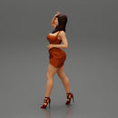 Sexy Woman walking In High Heels And Short Dress - Only-Games
