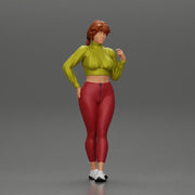 Beautiful woman with pigtails hair in mini shirt - Only-Games