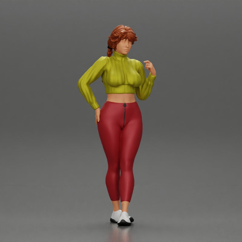 Beautiful woman with pigtails hair in mini shirt - Only-Games