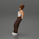 lowrider chola girl is leaning against the car, wearing mini shirt - Only-Games