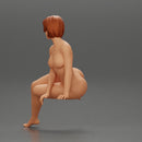 Naked girl sitting on the car with short hair - Only-Games