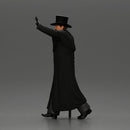 man in long coat, resembling a mafia boss walking - Only-Games