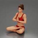 sexy girl in shorts doing sukhasana yoga pose - Only-Games