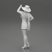 girl in christmas costume with hat standing and posing - Only-Games