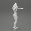 Travel woman in short pointing her next destination using world map - Only-Games