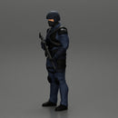 police officer stand guard next to cocaine bags holding a gun - Only-Games