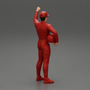 motorbiker celebrates and hold his helmet - Only-Games