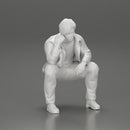 Worried man in a leather jacket sitting and thinking - Only-Games