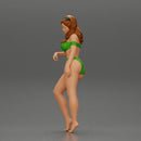 Sexy girl in Bikini Leaning Against Car on the beach - Only-Games