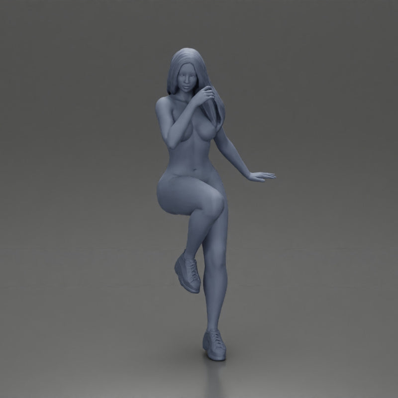 Naked girl sitting on the motorbike - Only-Games