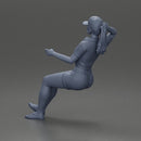 beautiful girl in cap and shorts sitting and drinking - Only-Games